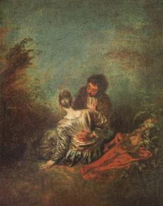 Jean-Antoine Watteau Le Faux Pas(The Mistaken Advance) (mk05) France oil painting art